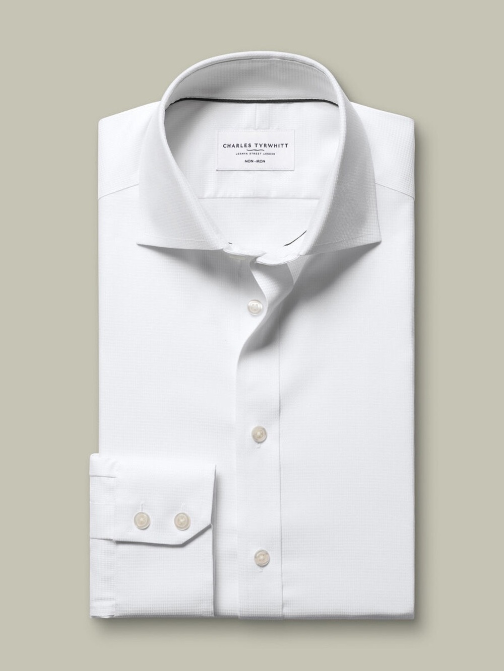 NWT Charles Tyrwhitt Greenwich Weave Shirt - White - Picture 3 of 9